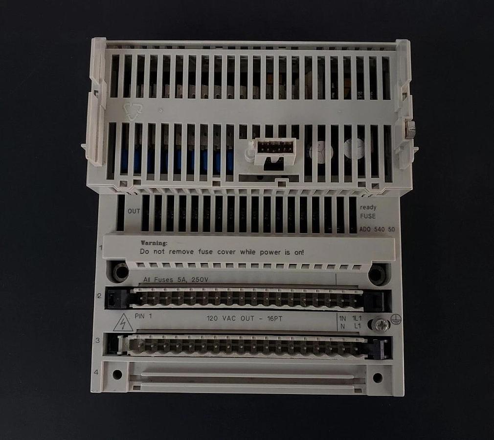 Used SCHNEIDER ELECTRIC 170ADO54050 I/O BASE UNIT 120VAC 16PT, PV 00, RL 76 W/O COVER