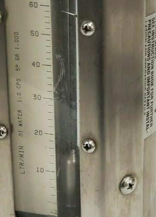 Used WALLACE & TIERNAN PENNWALT 5210P02112XXIC456SX FLOW METER 0-60LTR/MIN DI WATER