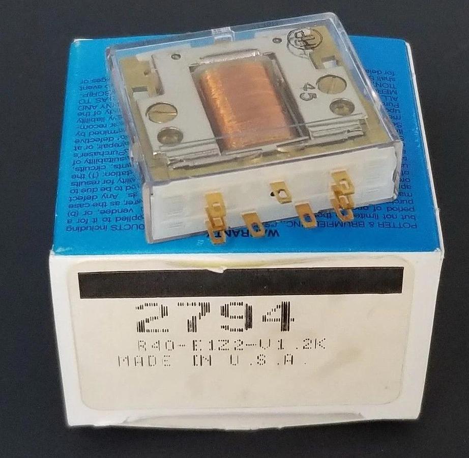Used NIB POTTER & BRUMFIELD R40-E1-Z2-V1.2K RELAY, 2794, 24VDC, R40E1Z2V1.2K