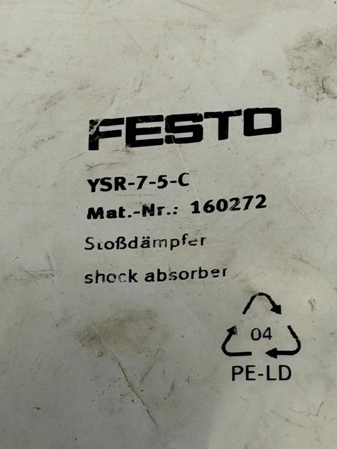 Used NEW FESTO YSR-7-5-C SHOCK ABSORBER MAT. NR. 106272 5MM STROKE