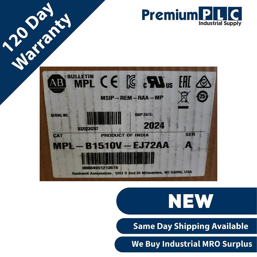 ALLEN BRADLEY MPL-B1510V-EJ72AA /A MPL Kinetix Servo Motor 460V 3P 0.16kW NSMP
