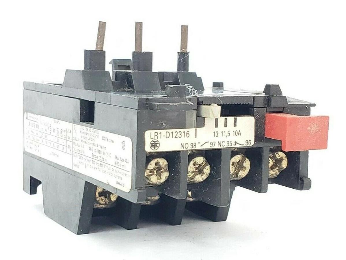 Used TELEMECANIQUE LR-D12316 OVERLOAD RELAY 40AMP, 600VAC MAX