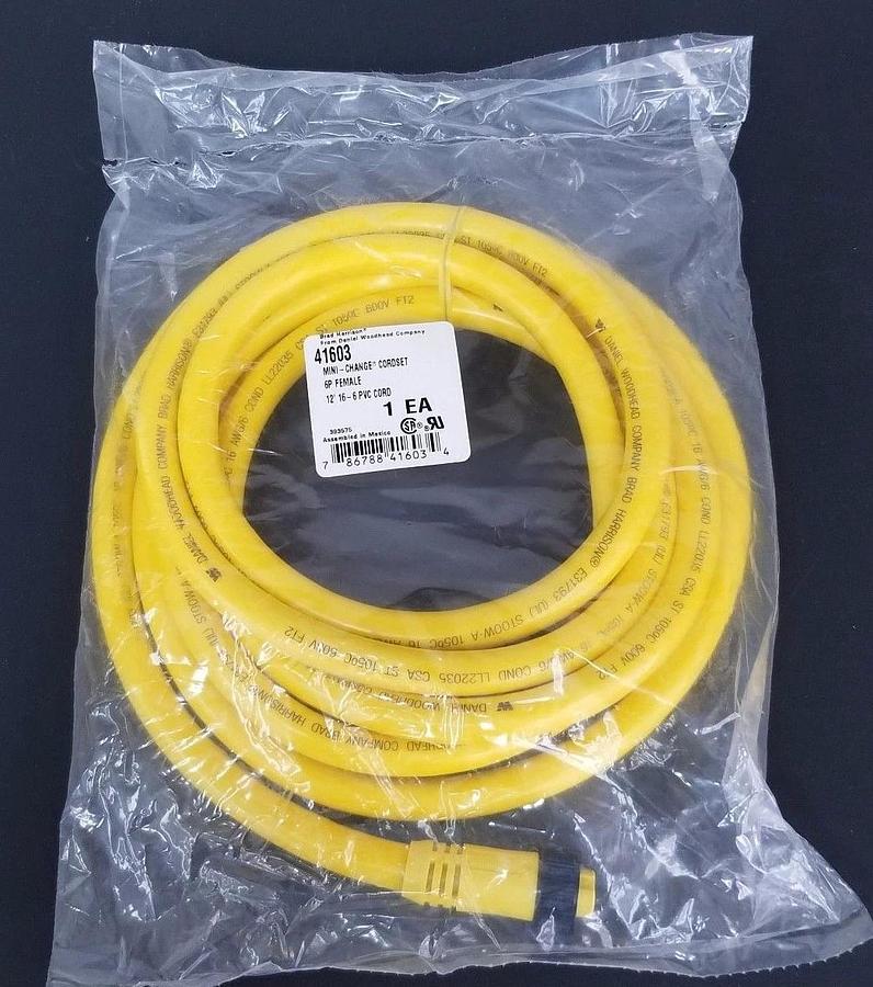 Used NEW BRAD HARRISON 41603 MINI CHANGE CORDSET 6P FEMALE 12' 16-6 PVC CORD