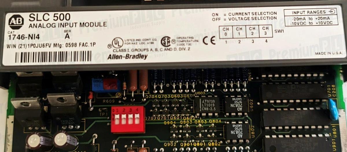 Used USED ALLEN BRADLEY 1746-NI4 SER. A SLC 500 ANALOG INPUT MODULE 1746NI4