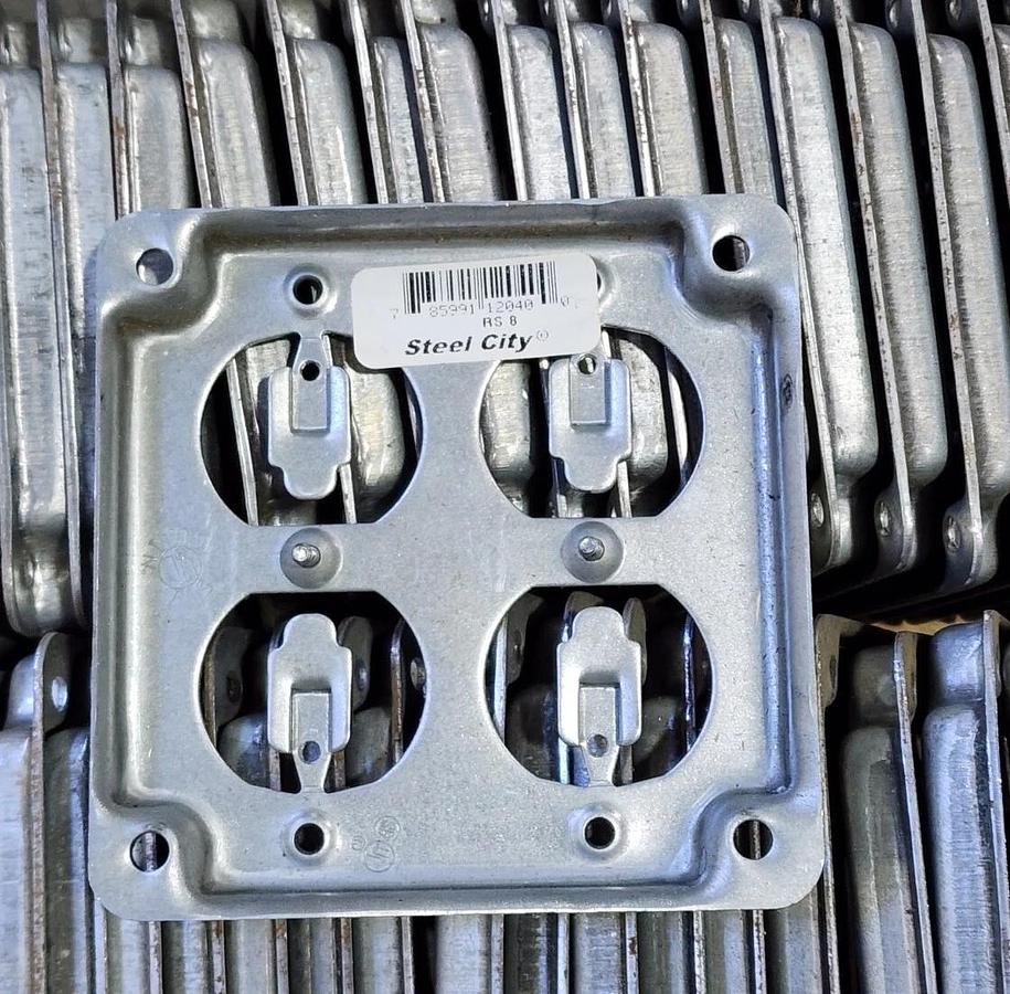 Used LOT OF 38 NEW STEEL CITY RS 8 STEEL 2-GANG DUPLEX OUTLET/RECEPTACLE COVER, 1/2"