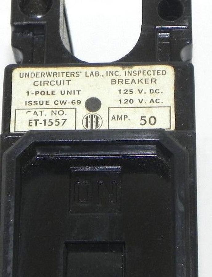 Used ITE ET-1557 CIRCUIT BREAKER 1 POLE UNIT AMP. 50