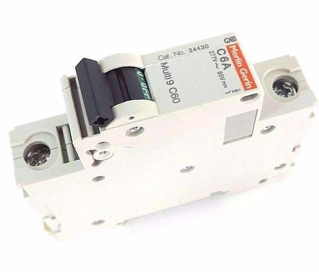Used NIB SQUARE D MG 24430 C60N SUPPLEMENTARY PROTECTOR 34618, 6A, 1POLE, 277V