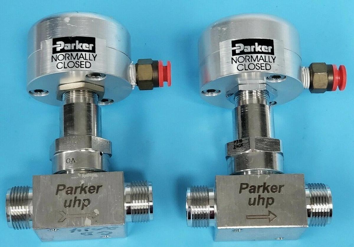 Used LOT OF 2 PARKER UHP 8A-P8K-11AC-SSV HIGH PURITY VALVES SE11220 8AP8K11ACSSV