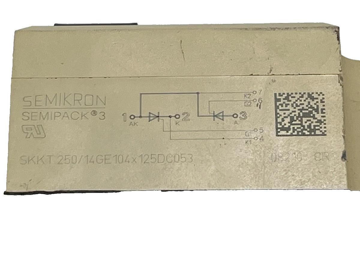 (2) GE SEMIKRON SKKT250 Dual SCR Module 250A 1400V 104X125DC053 Thyristor Diode