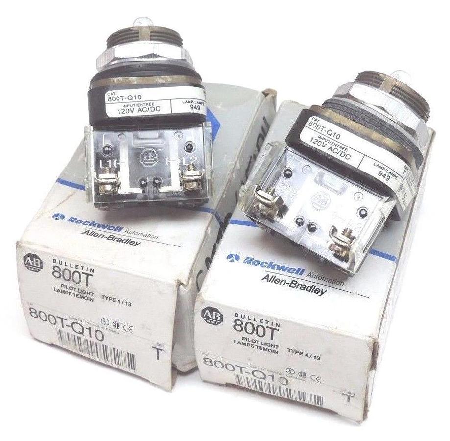 LOT OF 2 NEW ALLEN BRADLEY 800T-Q10 PILOT LIGHTS, SER T, 800TQ10