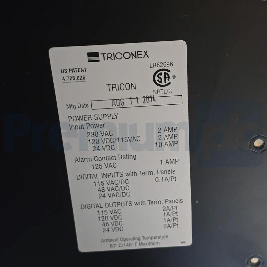 Triconex 8110 EcoStruxure Tricon SIS High Density Main Chassis 3000602-100 NEW