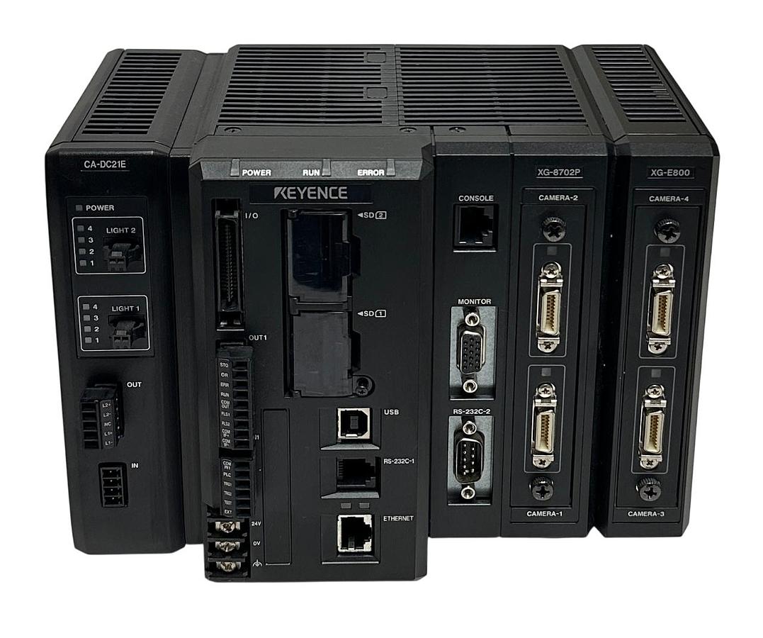 Used KEYENCE XG-8702P Multi-Camera Vision Controller CA-DC21E Light Unit XG-E800 Ext