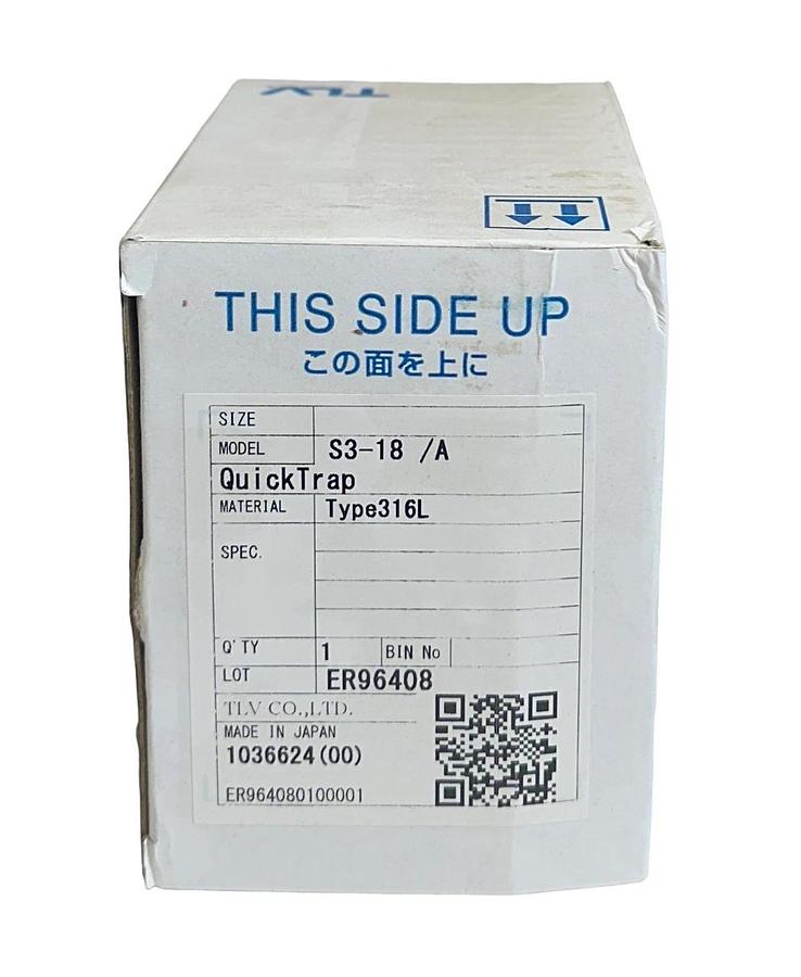 NEW TLV S3-18/A / 1036624 QuickTrap STEAM TRAP TYPE 316L SS NSMP