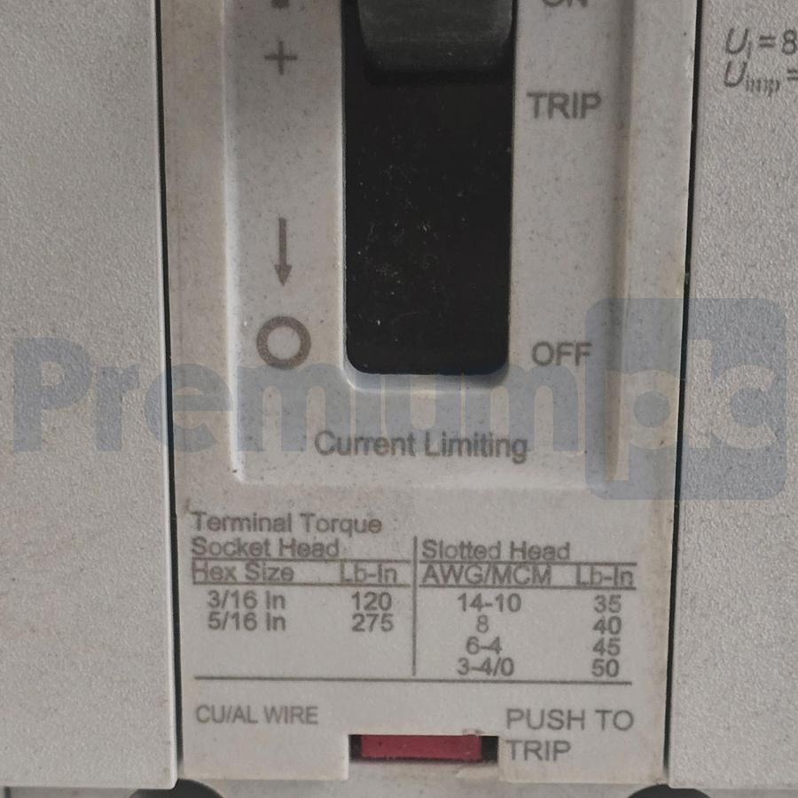 Used Eaton PDG23M0225TFFL PDG2 Power Defense 225A 3 Pole 600V Circuit Breaker USPI