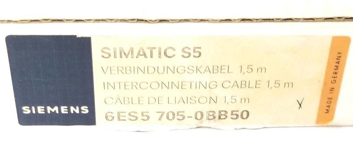 Used NIB SIEMENS 6ES5 705-0BB50 INTERCONNECTING CABLE 1.5M 6ES57050BB50