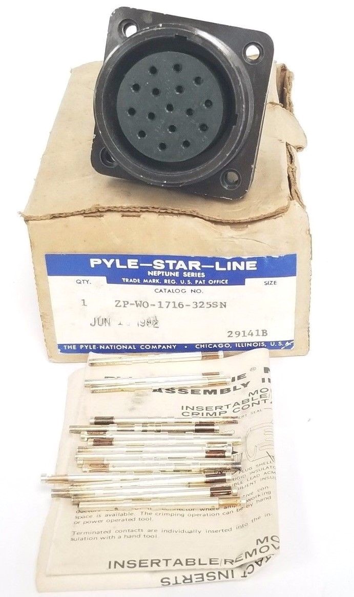 Used NIB PYLE-STAR-LINE ZP-WO-1716-325SN NEPTUNE SERIES SQUARE FLANGE RECEPTACLE
