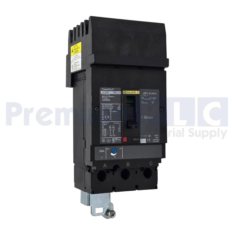 SQUARE D JJA36250 PowerPact JJ 250 CIRCUIT BREAKER 250A, 3-POLE, 600VAC NSNP