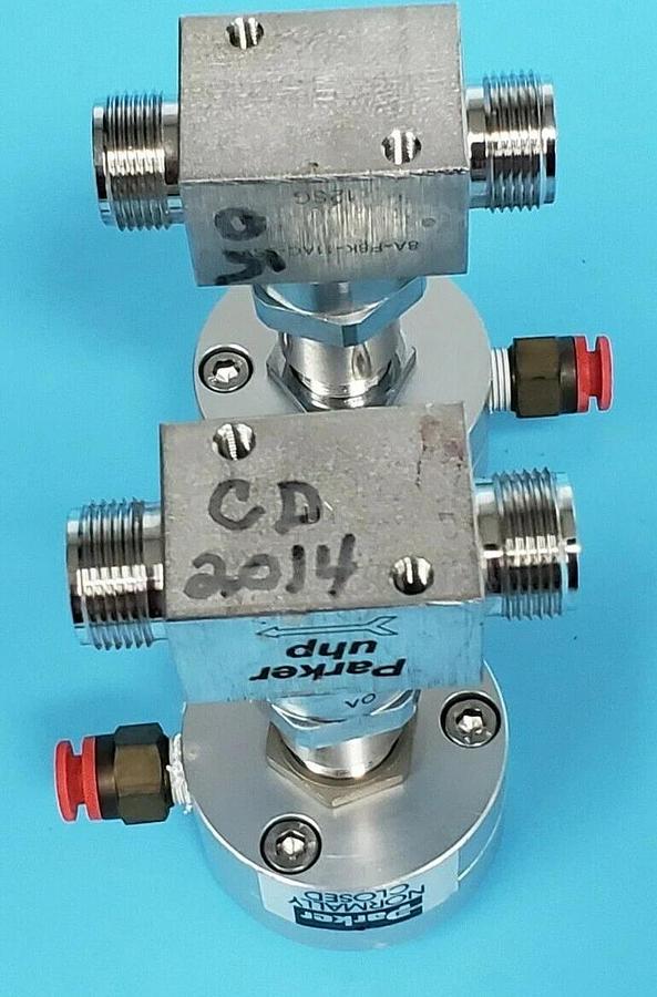 Used LOT OF 2 PARKER UHP 8A-P8K-11AC-SSV HIGH PURITY VALVES SE11220 8AP8K11ACSSV