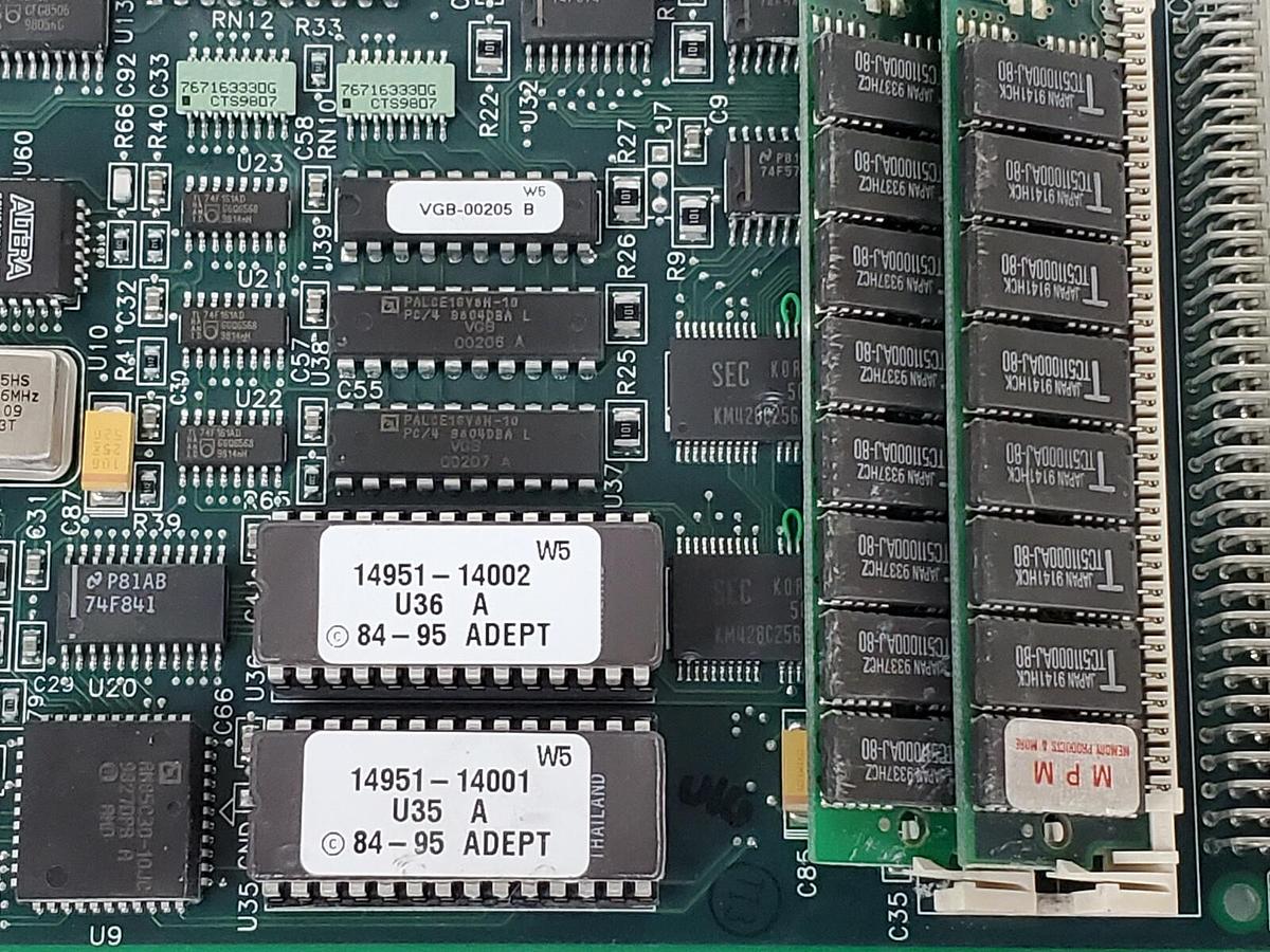 Used ADEPT TECHNOLOGY 10332-10250 REV. P7 VGB CONTROL BOARD 78466T-VGB-3 20332-10250