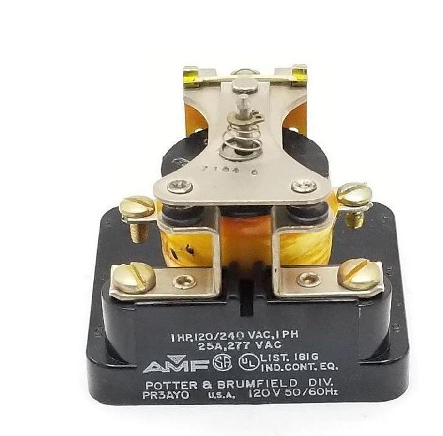 Used AMF POTTER & BRUMFIENDL PR3AY0 RELAY, 120V, 50/60HZ, PR3AY0-120