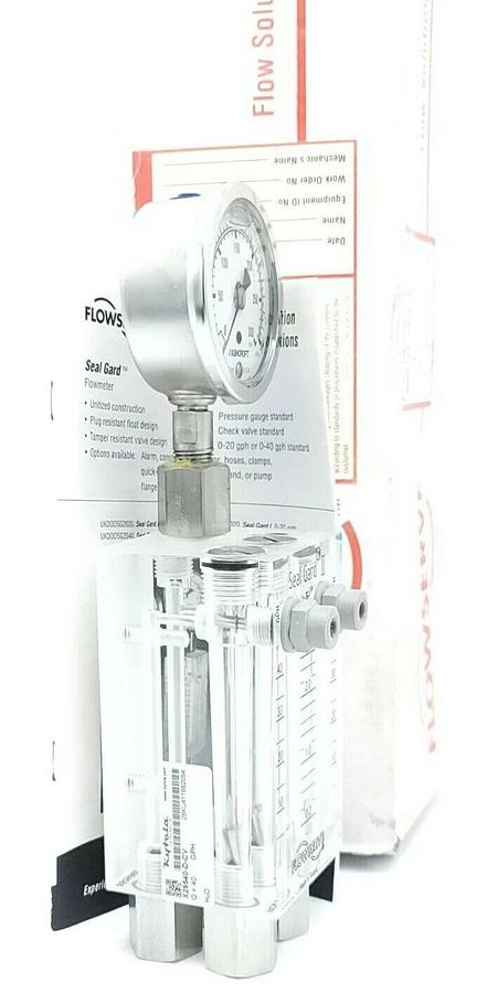 Used NIB FLOWSERVE KYTOLA X29540-D-CV SEAL GARD II GPH FLOWMETER 0-40 GPH 0-300 PSI