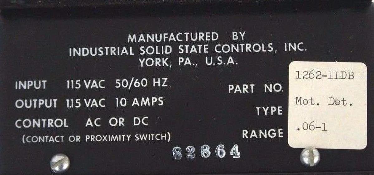 Used ISSC 1262-1LDB MOTION DETECTOR 12621LDB