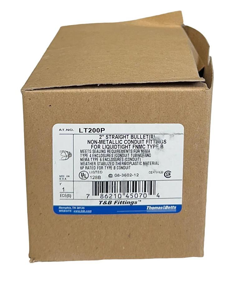 NEW THOMAS & BETTS LT200P 2'' STRAIGHT BULLET (R) NON-METALLIC FITTING NSMP