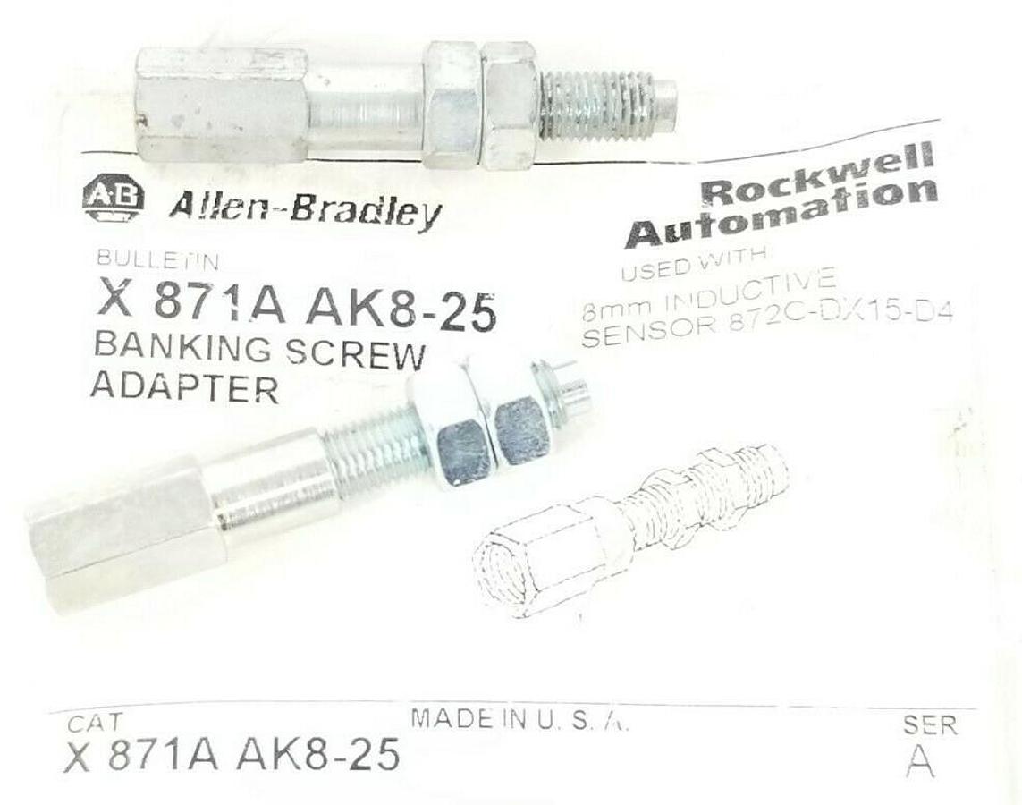 Used LOT OF 2 ALLEN BRADLEY X871A AK8-25 BANKING SCREW ADAPTERS SER. A, X871AAK825