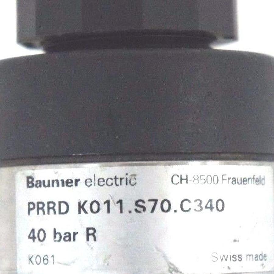 Used BAUMER ELECTRIC PRRD K011.S70.C340 PRESSURE TRANSMITTER 40 BAR PRRDK011S70C340