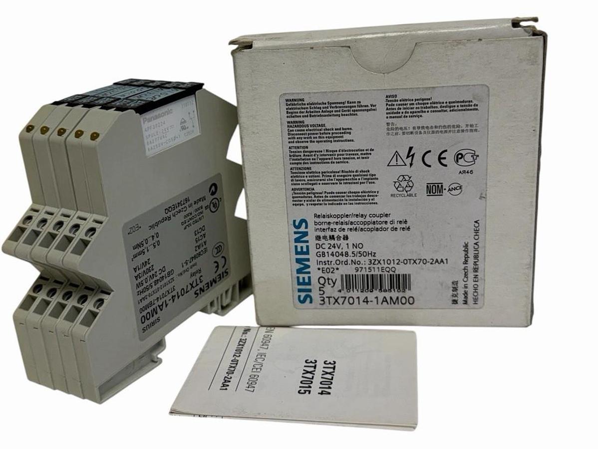 Used BOX OF 5 SIEMENS 3TX7014-1AM00 INTERFACE RELAYS 24V AC/DC 3TX7014-1AM00