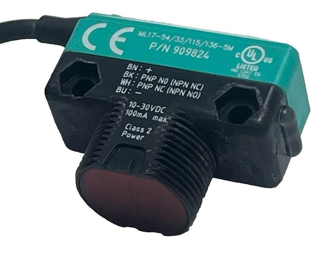 Used Pepperl+Fuchs ML17-54/33/115/136-5M Photoelectric Sensor cable 10-30VDC 909824