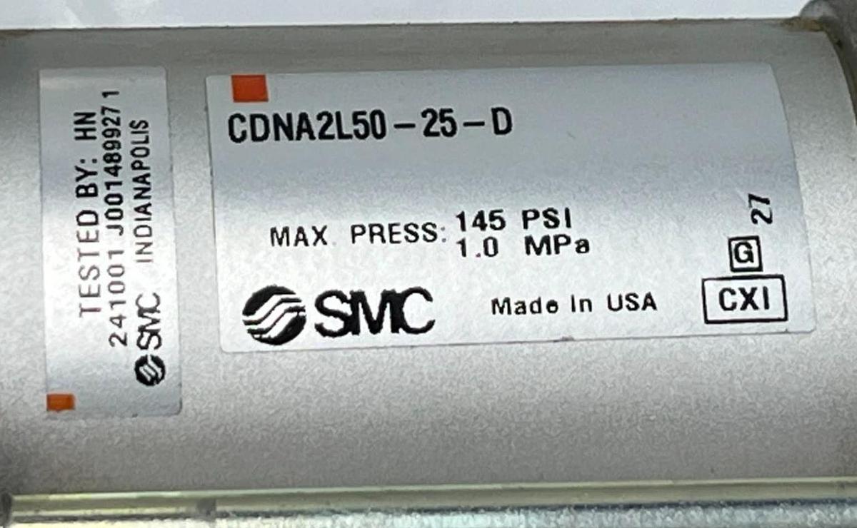 SMC CDNA2L50-25-D Power Lock Cylinder w/ CNA2-50D-D Power Lock Unit 50mm Bore