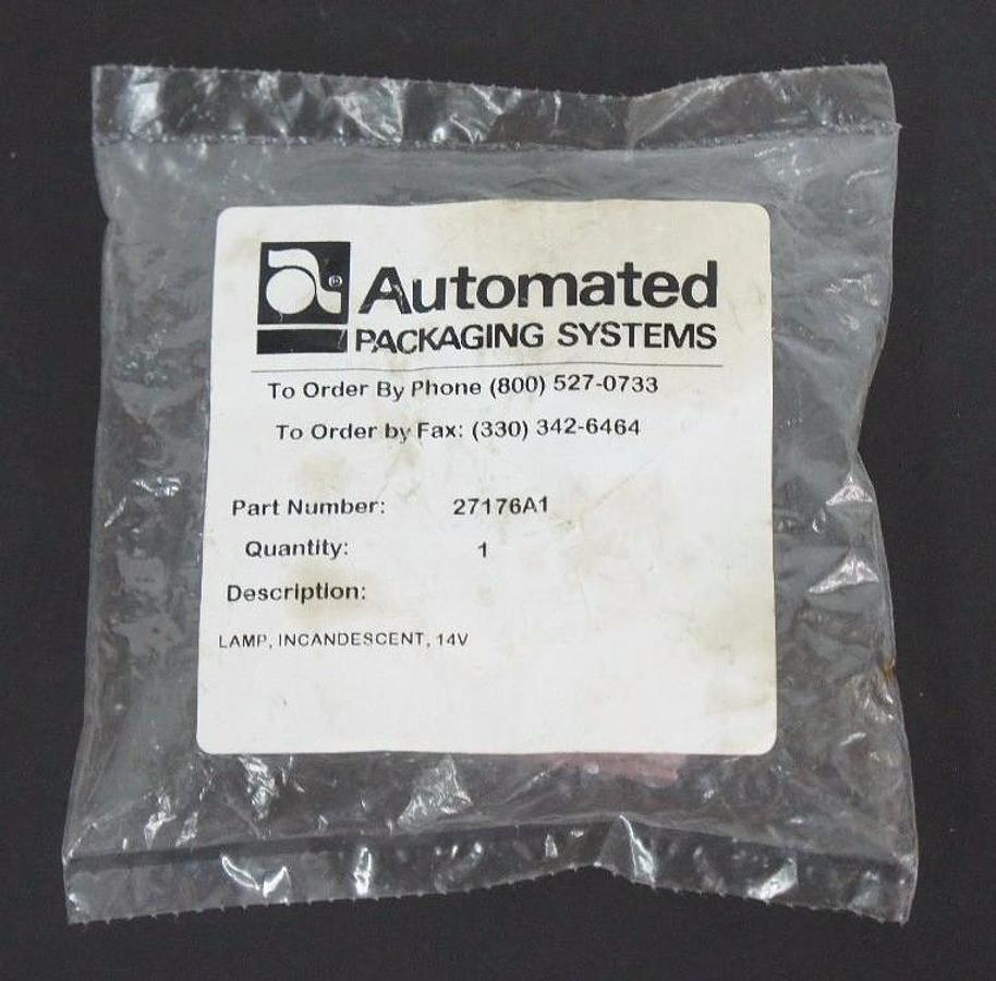 Used NIB AUTOMATED PACKAGING SYSTEMS 27176A1 INCANDESCENT LAMP 14V