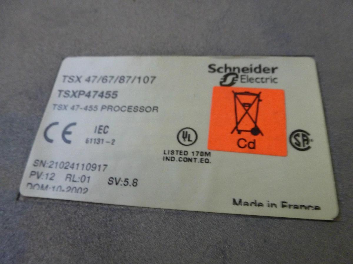 Used AEG SCHNEIDER AUTOMATION TSX-P47455 PROCESSOR 47-455 MODULE TSXP47455