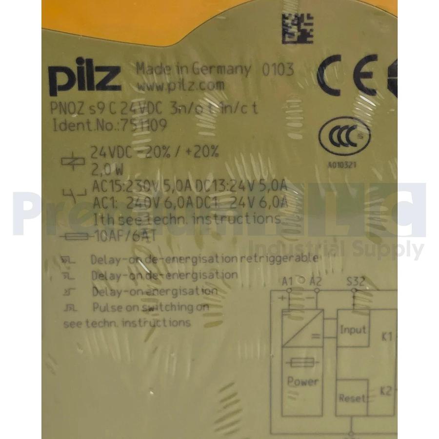 Used PILZ PNOZ s9 C 24VDC 3 n/o t 1 n/c t / 751109 PNOZsigma SAFETY RELAY 24VDC NSFS
