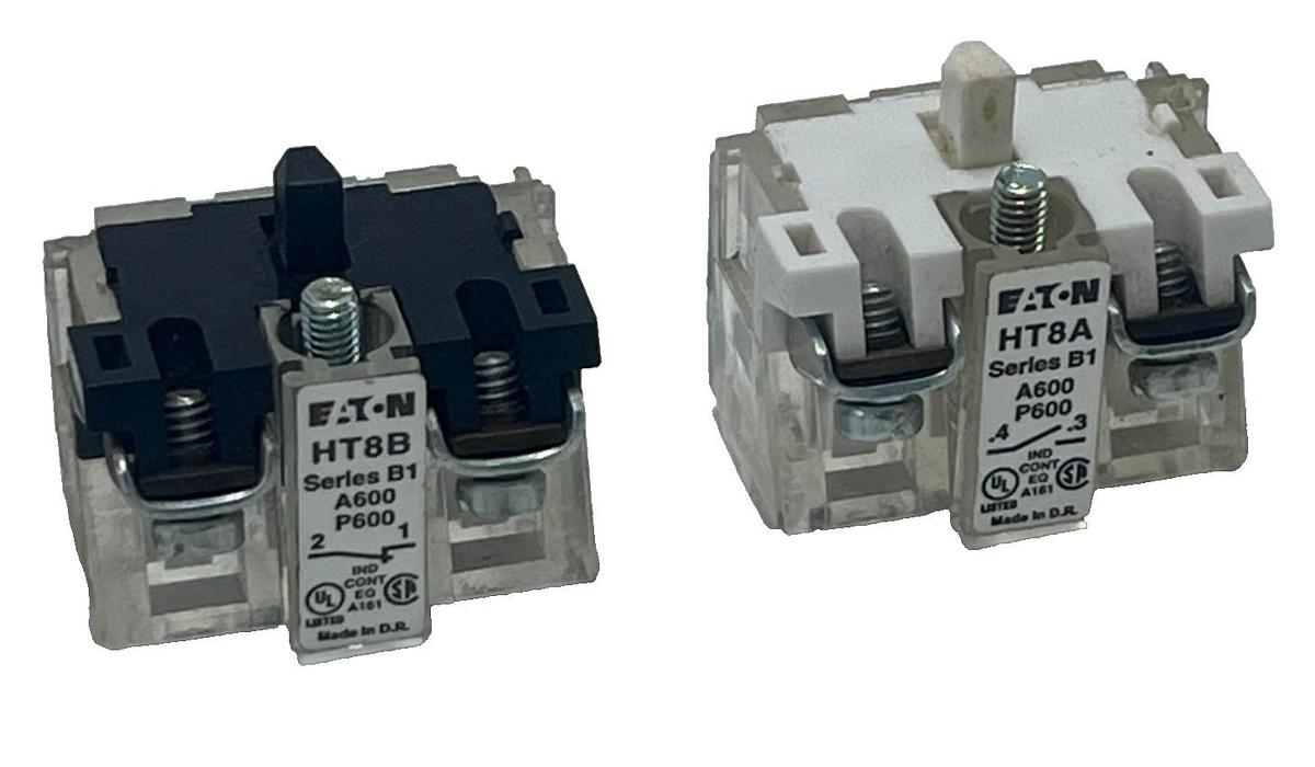 Eaton HT800 Series Contact Block Set - (1) HT8A NO & (1) HT8B NC - 30mm NEMA