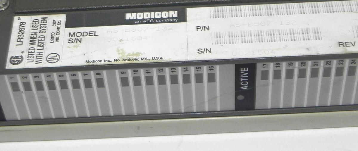 Used AEG MODICON AS-B807-132 INPUT MODULE ASB807132 120 VAC