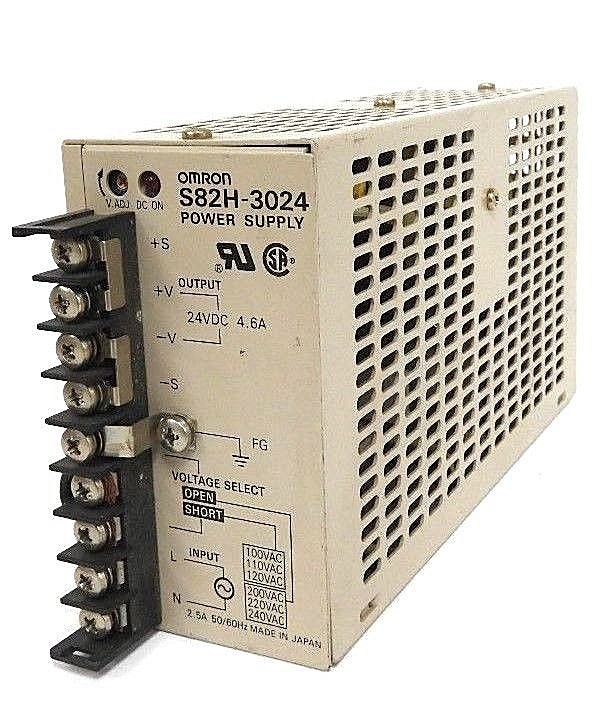 Used OMRON S82H-3024 POWER SUPPLY 24VDC, 4.6A INPUT, 2.5A, OUTPUT S82H3024