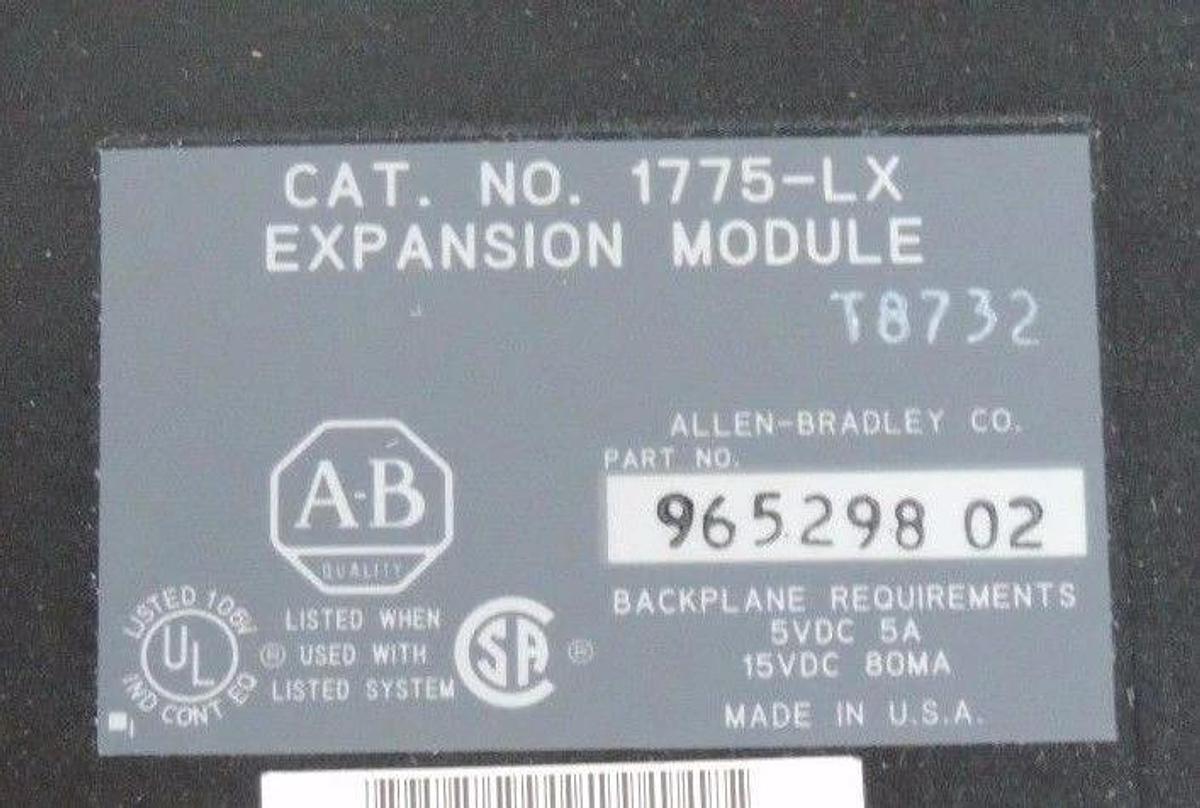 Used ALLEN BRADLEY 1775-LX EXPANSION MODULE P/N 96529802 1775LX