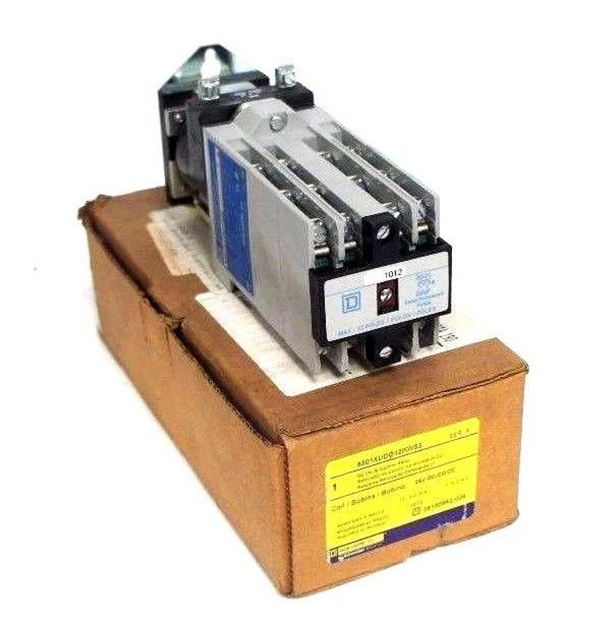 Used NIB SQUARE D 8501XUD01200V53 DC UTILITY CONTROL RELAY SER. A, 24V DC/CD/CC