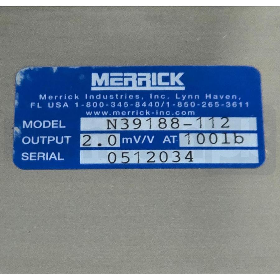 Used Merrick N39188-112 Weigh Feeder Belt Scale Load Cell 2.0 mV/V 100lb Cap. 4-Wire