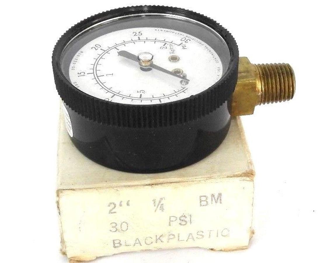 Used NIB CONTINENTAL PRECISION INSTRUMENTS 05-022-318 2'' 1/4 BM, 30 PSI GAUGE