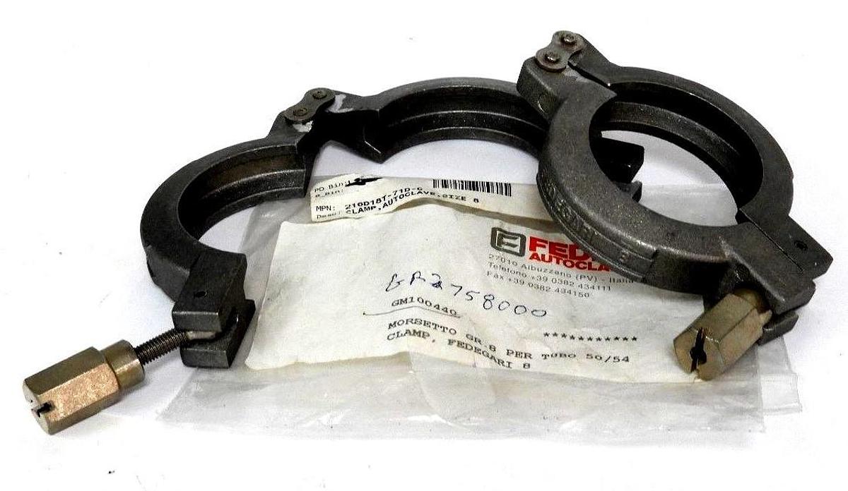 Used LOT OF 2 NEW FEDEGARI AUTOCLAVE 216D18T-71D-C SIZE 8 CLAMPS 216D18T71DC