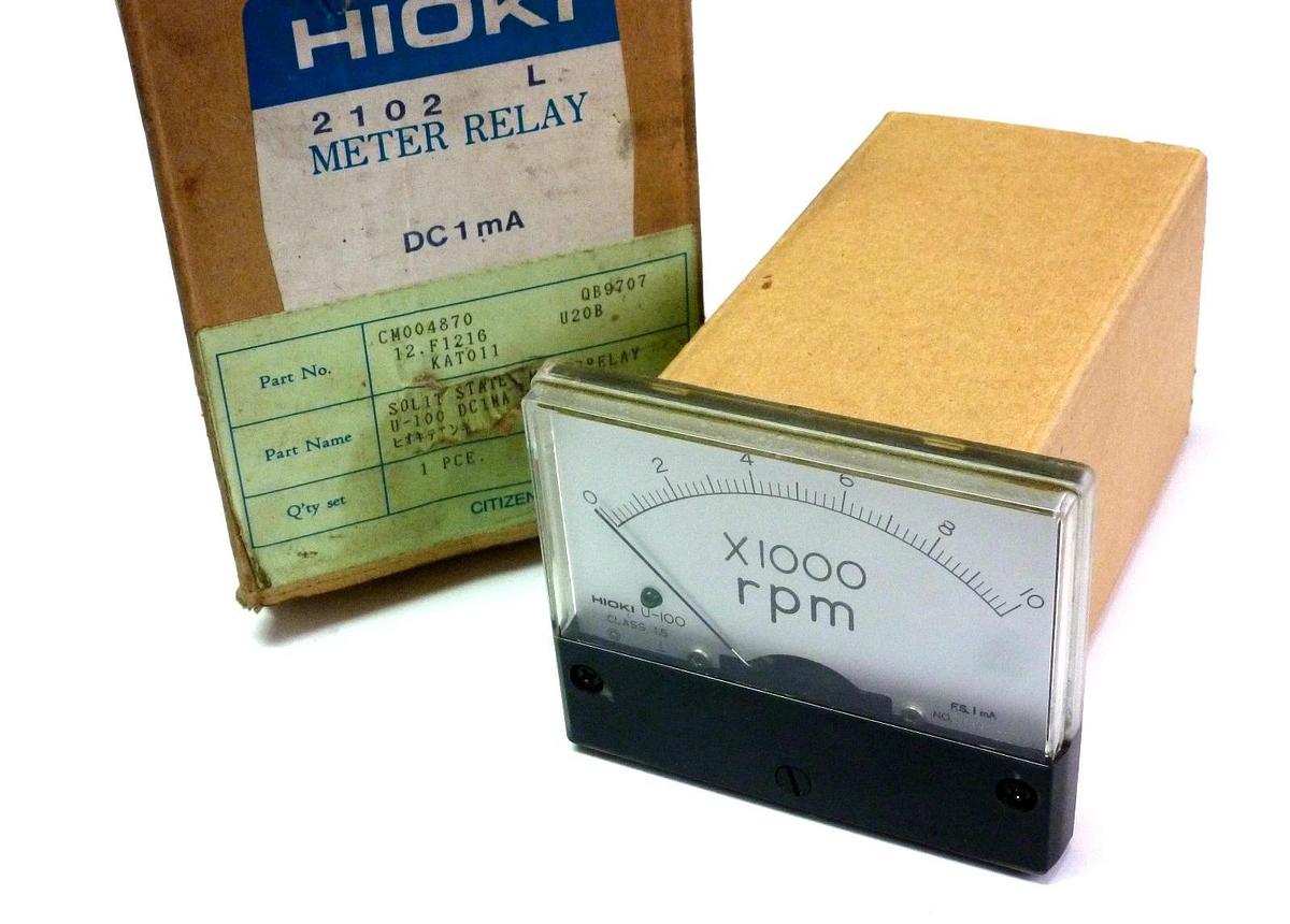 Used NIB HIOKI U-100 DC1MA 0-10000 RPM METER RELAY CM004870 12.F1216 U20B KAT011 U100