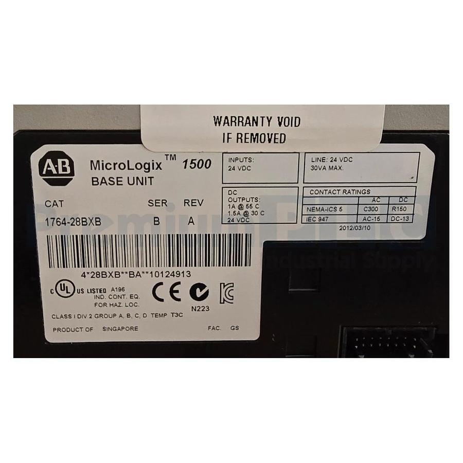 ALLEN BRADLEY 1764-28BXB /B MicroLogix 1500 28-PT CONTROLLER NSNP (READ)
