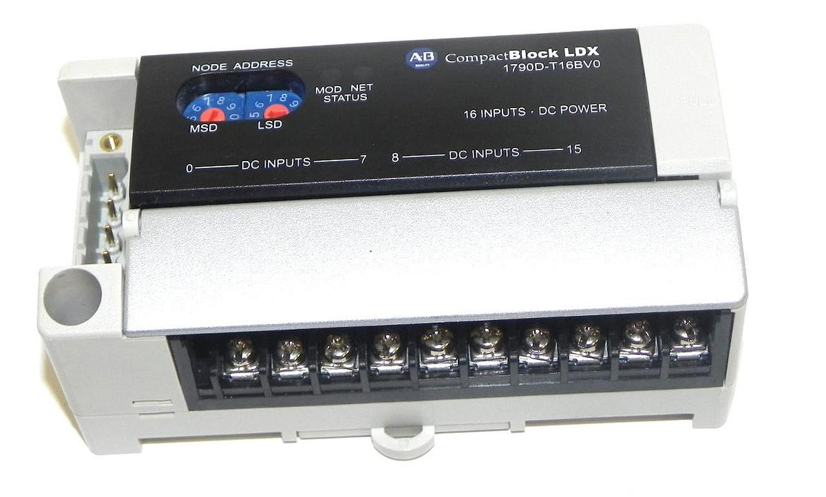 Used ALLEN BRADLEY 1790D-T16BV0 COMPACT BLOCK LDX 16 INPUT DC POWER 1790DT16BV0