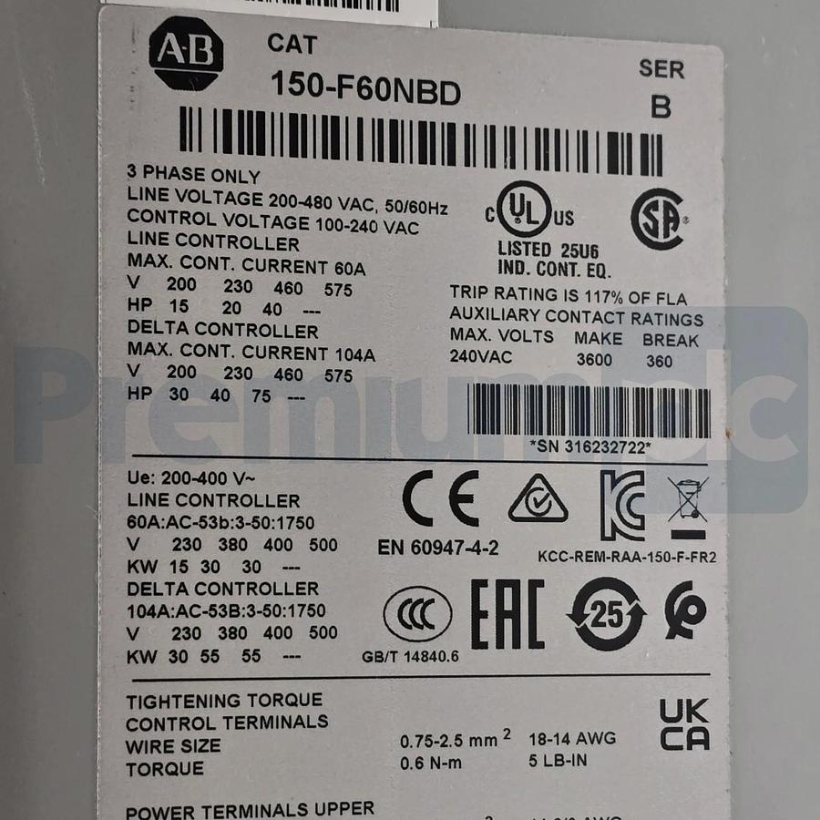 Used Pre-Owned Surplus Allen Bradley 150-F60NBD /B SMC Flex Smart Motor Controller