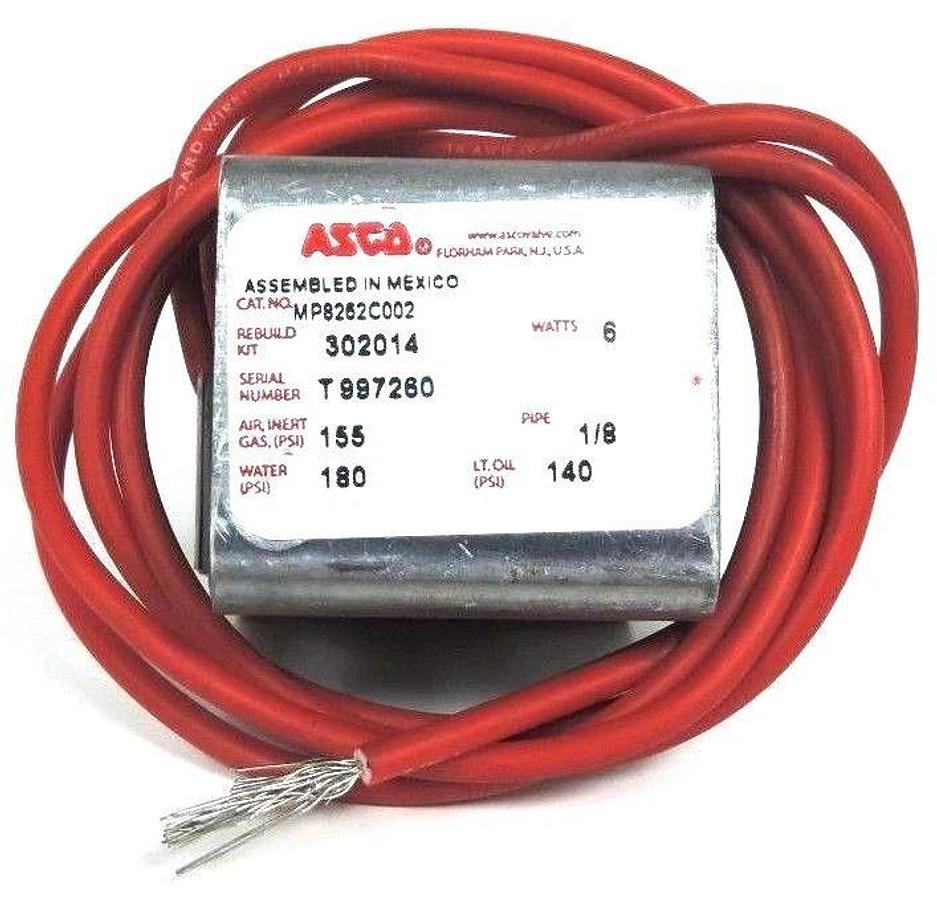 Used ASCO MP8262C002 SOLENOID COIL MP-C-011 1/8" PIPE 6 WATTS 099216-001-D