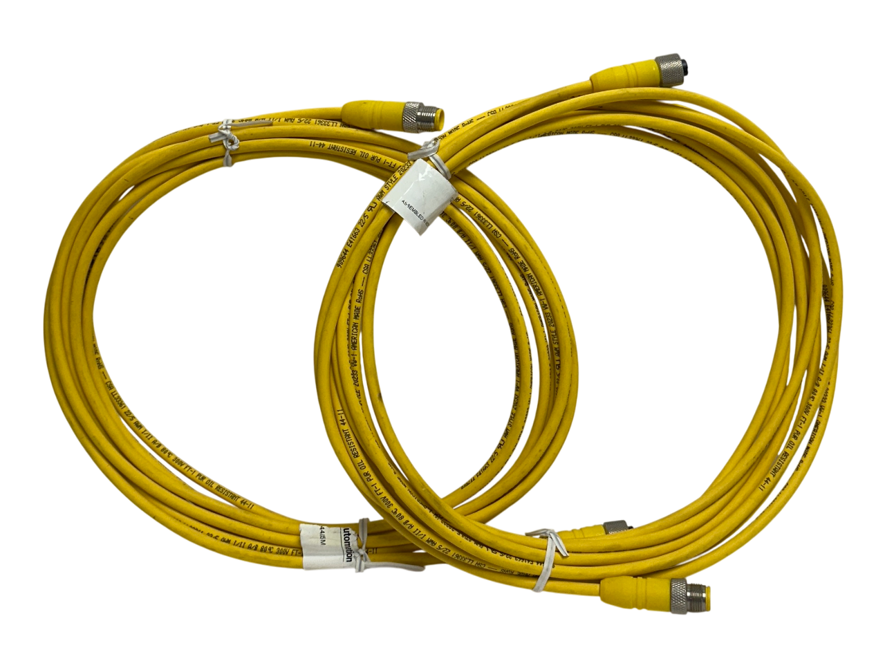 Used 2 LUMBERG RST 5-RKT 5-644/5M / 600001825 MALE TO FEMALE CORDSETS M12 5M NSNP