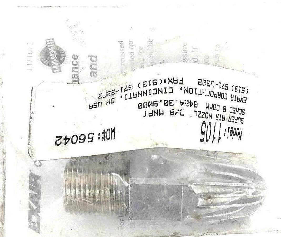 Used NIB EXAIR CORPORATION 1105 SUPER AIR NOZZLE 3/8 MNPT